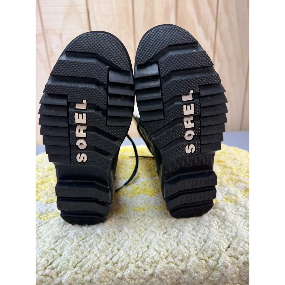 Sorel Lennox Moto Black Leather Shearling Waterproof Winter Boots NL4471-010‎ 6
